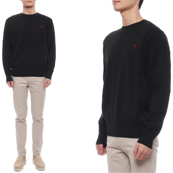 [부산점] 25FW 남성 하트 로고 울 니트 (HKS826 001 009 M 25F)