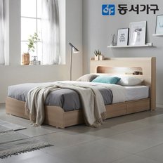 후이 수납 LED 슈퍼싱글 SS 침대+9존독립 매트리스 DF638350