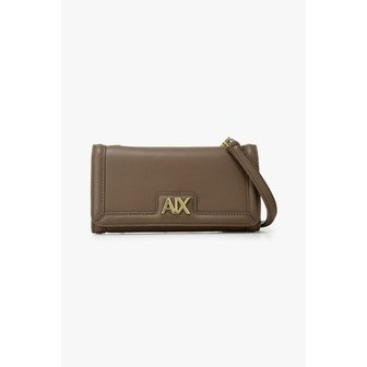 ARMANI EXCHANGE 여성 메탈 로고 그레이니 체인 월렛(A424370503)세피아