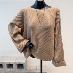 / 21FW 소매롤업 입술넥 하찌니트