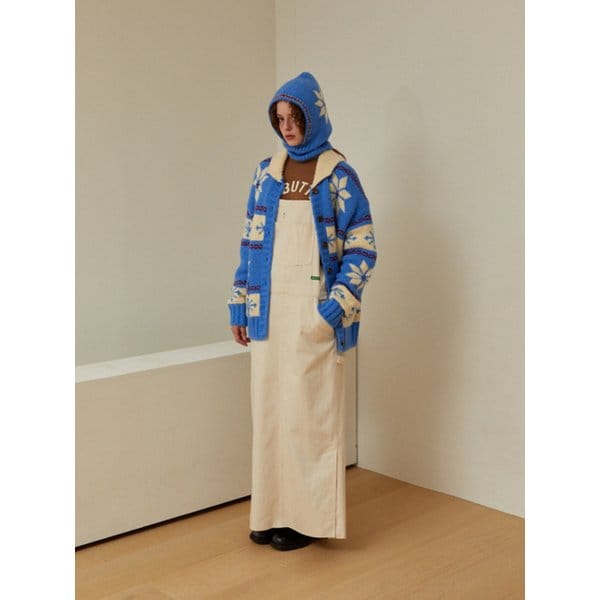 [단독]Snowflake Alpaca Cowichan Cardigan (Sky blue)