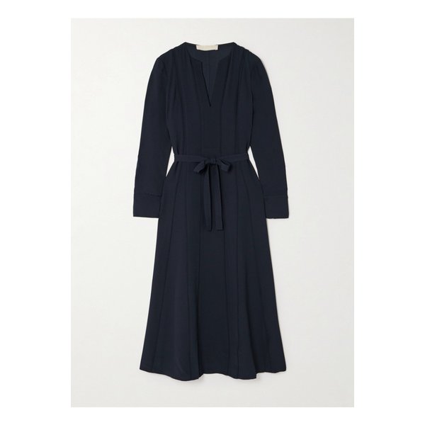 아실리아 벨트 크레이프 미디 드레스 네이비 1647597325630199