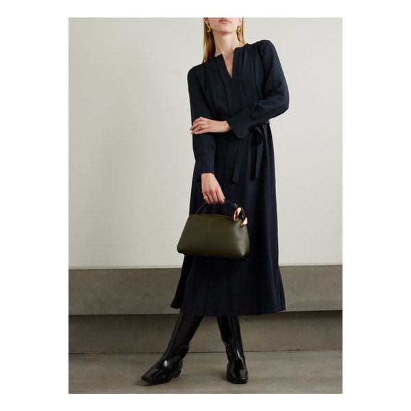 아실리아 벨트 크레이프 미디 드레스 네이비 1647597325630199