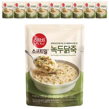  CJ 햇반 소프트밀 녹두닭죽, 420g, 10개