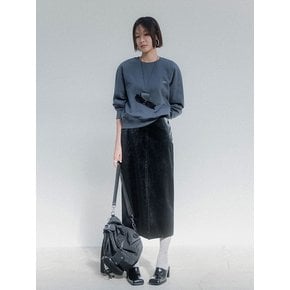 벨루떼 레더 롱미디 스커트(레드)