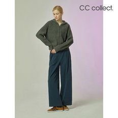 코튼 투턱 와이드 팬츠 BL_C234MSA042