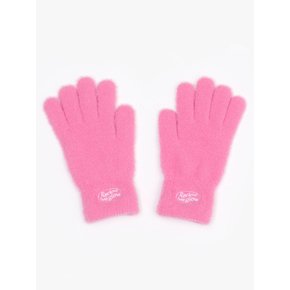 FLUFFY LOGO 장갑 HOT PINK