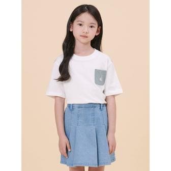 빈폴키즈 *SSG몰특가*[BEANPOLE KIDS]시어서커 배색 썸머 티셔츠  화이트 (BI4442U071)