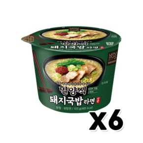 밀양식 돼지국밥라면 컵라면 105g x 6개