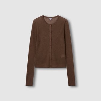 JAJU 여 시어 립 슬림핏 긴팔 가디건 J116204008071