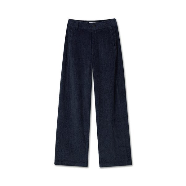 CURVED CORDUROY PANTS DEEP NAVY
