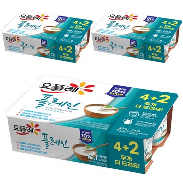  빙그레 요플레 플레인 80g 6입 x 3개(총18개) 떠먹는 요구르트