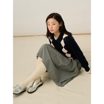 빈폴레이디스 울 혼방 아가일 T칼라 풀오버 - 네이비 (BF5151C06R)