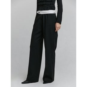 BASIC WOOL SLACKS [BLACK]