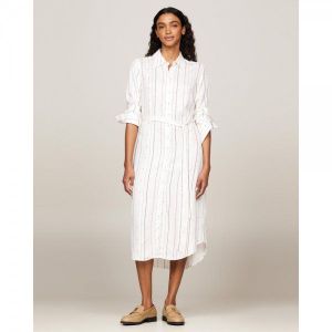 이스퀘어 4822415 Tommy Hilfiger Foulard Flag Stripe Knee Length Shirt Dress -  Multi