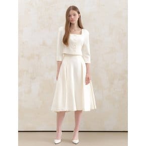 Signature Volume Tuck Flare Skirt / Ivory(3color)
