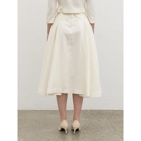 Signature Volume Tuck Flare Skirt / Ivory(3color)