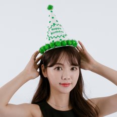 POP 도트 생일 고깔 모자 그린 생일 기념일 축하 소품