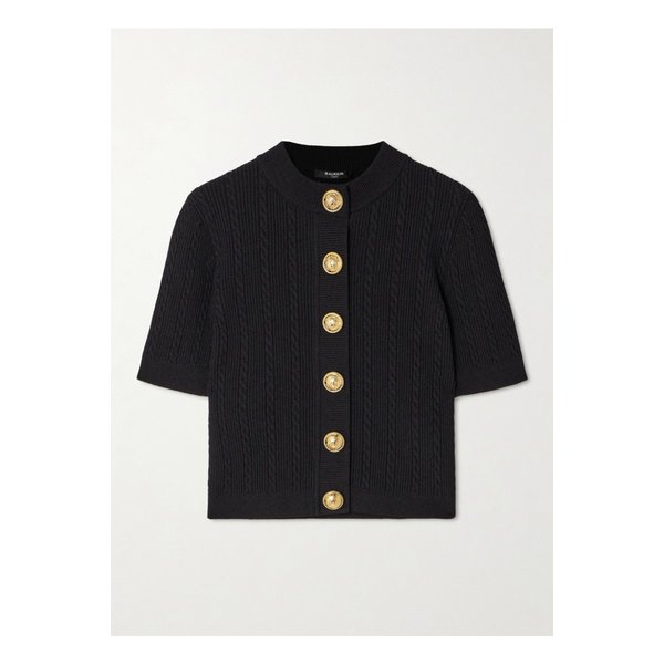 케이블 니트 가디건 블랙 46376663162844185