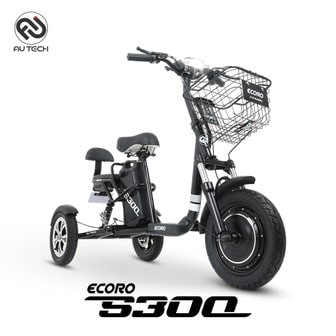 AU테크 에코로 S300 TRIKE 소형 미니 삼륜 바이크 전동 전기스쿠터 48V 12Ah