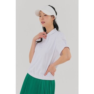 테일러메이드 여성 카라 크롭 반집업 반팔 티셔츠