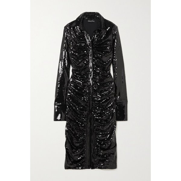 리차드퀸 주름 시퀸 스트레치 저지 미디 드레스 블랙 1647597302578447