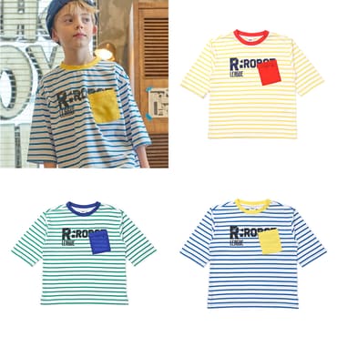 알로봇 (정상가 49,000원)  R.CLUB STRIPE 7부티 (YE,GN,BL) 14319-331-03,04,05