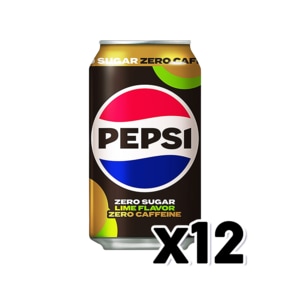 펩시 제로슈가 제로카페인 라임향 탄산캔음료 355ml x 12개