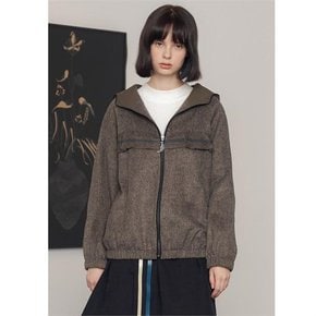 CHEST FRILL HOODED JUMPER[A]