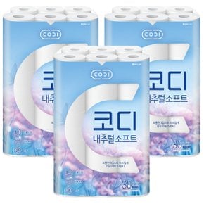 쌍용씨앤비 CODI 코디 내추럴 소프트 3겹 27m 30롤 3팩