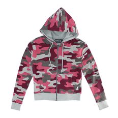 여성 와플 집업후드 Pink Camo