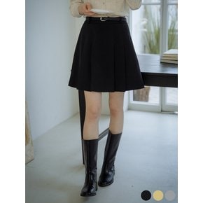 Belt set pleats skirt[3color]