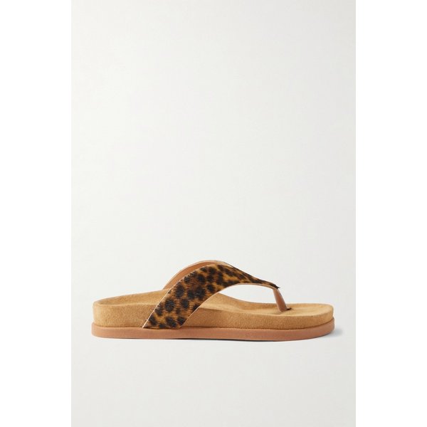 카리스 레오파드 프린트 소가죽 샌들 46376663162975013