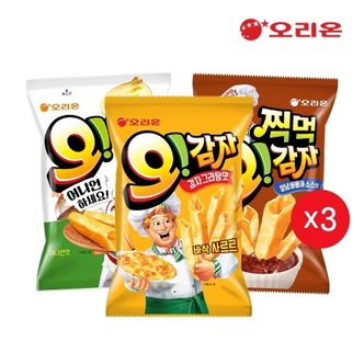 오리온 오감자 어니언(50g)3개+그라탕(50g)3개+양념바베큐(75g)3개