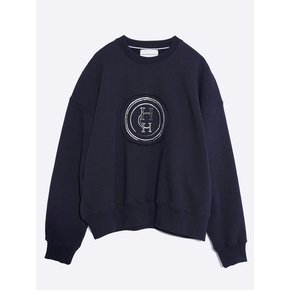 ROUND COMBINATION SWEATSHIRT_NAVY