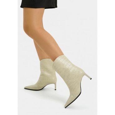 이스퀘어 5144700 Bershka ANIMAL EMBOSSING - Classic ankle boots white