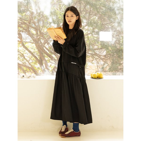 Vincent Tiered Dress_BLACK