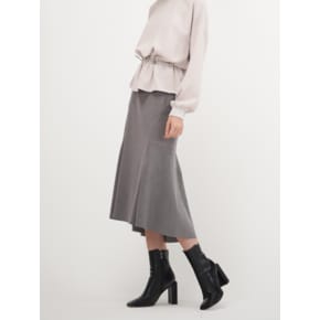 Suede Flared Skirt_Grey