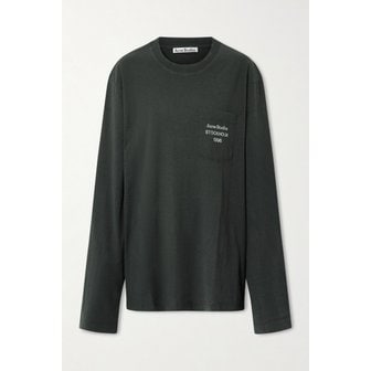 아크네스튜디오 로고 프린트 코튼 헴프 블렌드 저지 티셔츠 46376663162902312