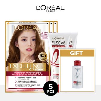 로레알파리 엑셀랑스 크림 염모제 3개+미라클 헤어팩 170ml 2개+본드리페어 프리 트리트먼트 100ml