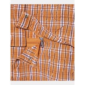 Detachable Crease Check Shirt S167 Persimmon Orange