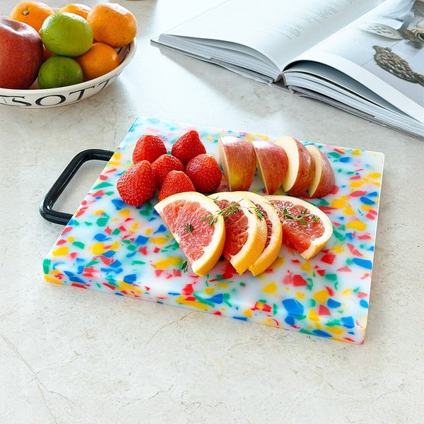 짐샌더슨 테라조 컬러 커팅보드 M 컬러도마 플레이팅 손잡이 도마