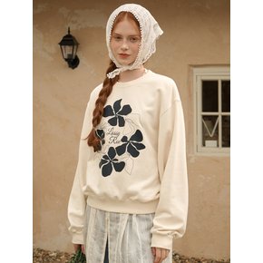 Big Flower Sweatshirt Cream