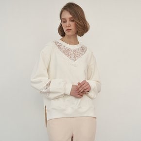 FLOWER LACE SWEATSHIRT (2COLORS)