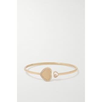 쇼파드 Happy Hearts 18-karat Gold Diamond Cuff 골드