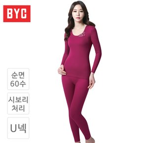 순면 60수 양면 슈프림 여성 상하 내복 BYQ0373