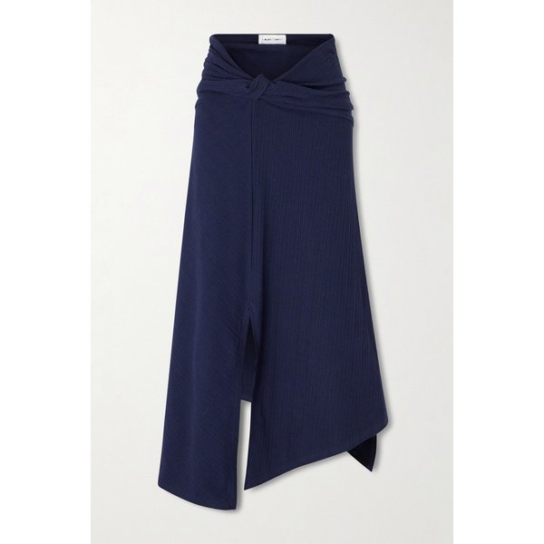 노티드 스트레치 코튼 크레폰 미디 스커트 46376663162953901