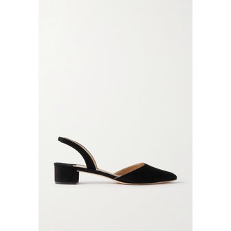 마놀로블라닉 아스프로 스웨이드 슬링백 펌프스 30mm 블랙 1647597286942913