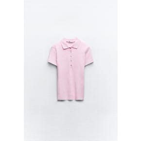 리브드 폴로 티셔츠 0858/313 PASTEL PINK