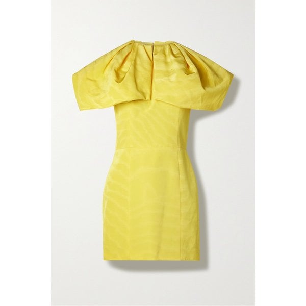 오스카 드 라 렌타 러플 코튼 혼방 파유 미니 드레스 옐로 1647597287927305